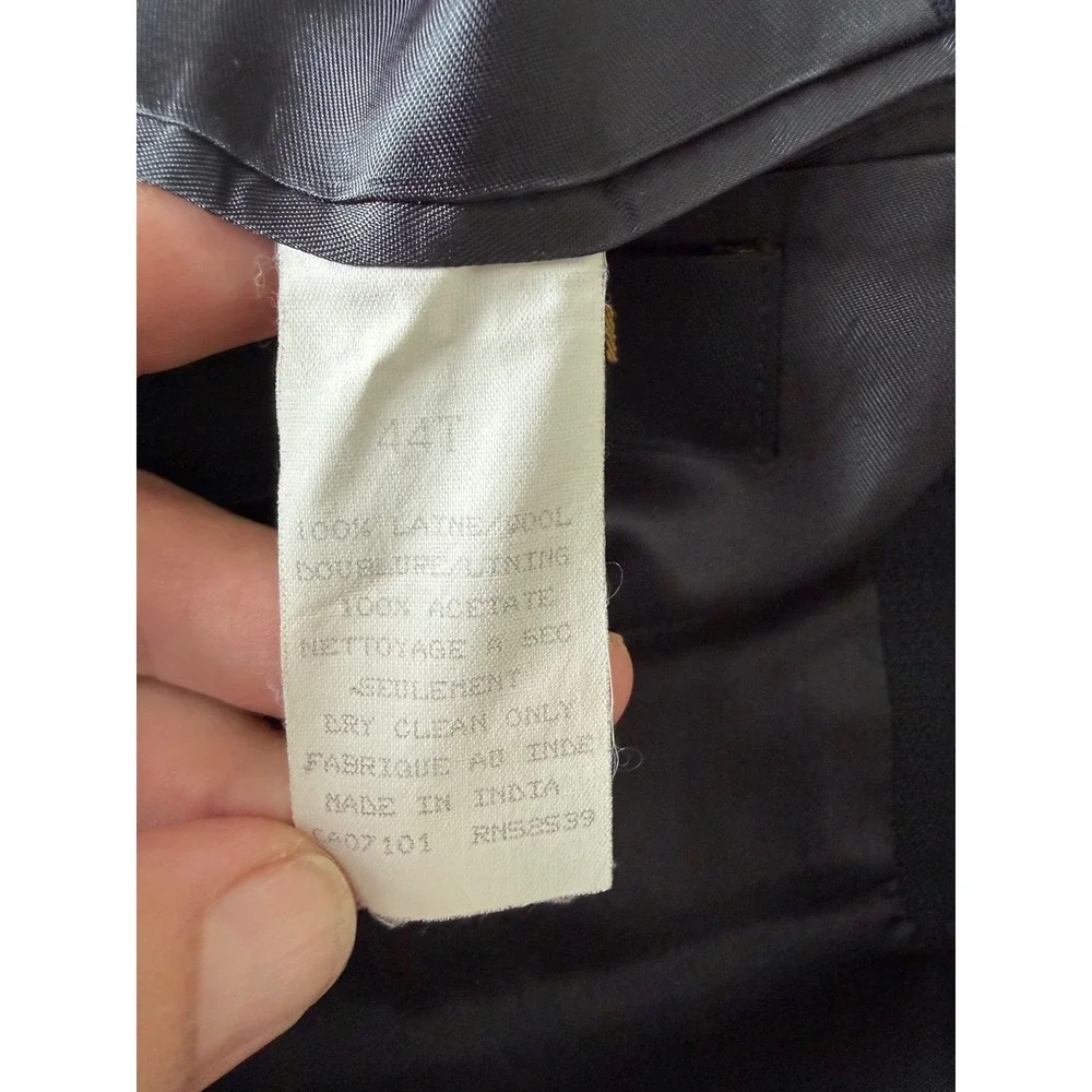 Vintage Bachrach USA Wool Blazer Mens 40R Navy Sport Coat Gold Button Classic